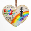 I Wish The Rainbow Bridge - Dog Memorial Gift - Personalized Custom Heart Acrylic Ornament