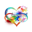 Grandma Mom Heart Infinity Butterfly - Gift For Mother, Grandma - Personalized Decor Decal