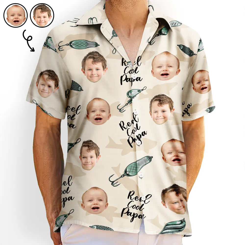 Custom Photo Reel Cool Dad - Personalized Hawaiian Shirt