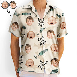 Custom Photo Reel Cool Dad - Personalized Hawaiian Shirt