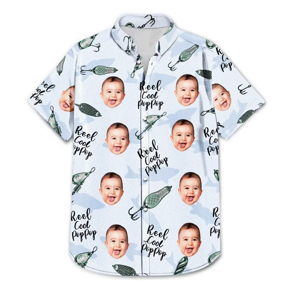 Custom Photo Reel Cool Dad - Personalized Hawaiian Shirt