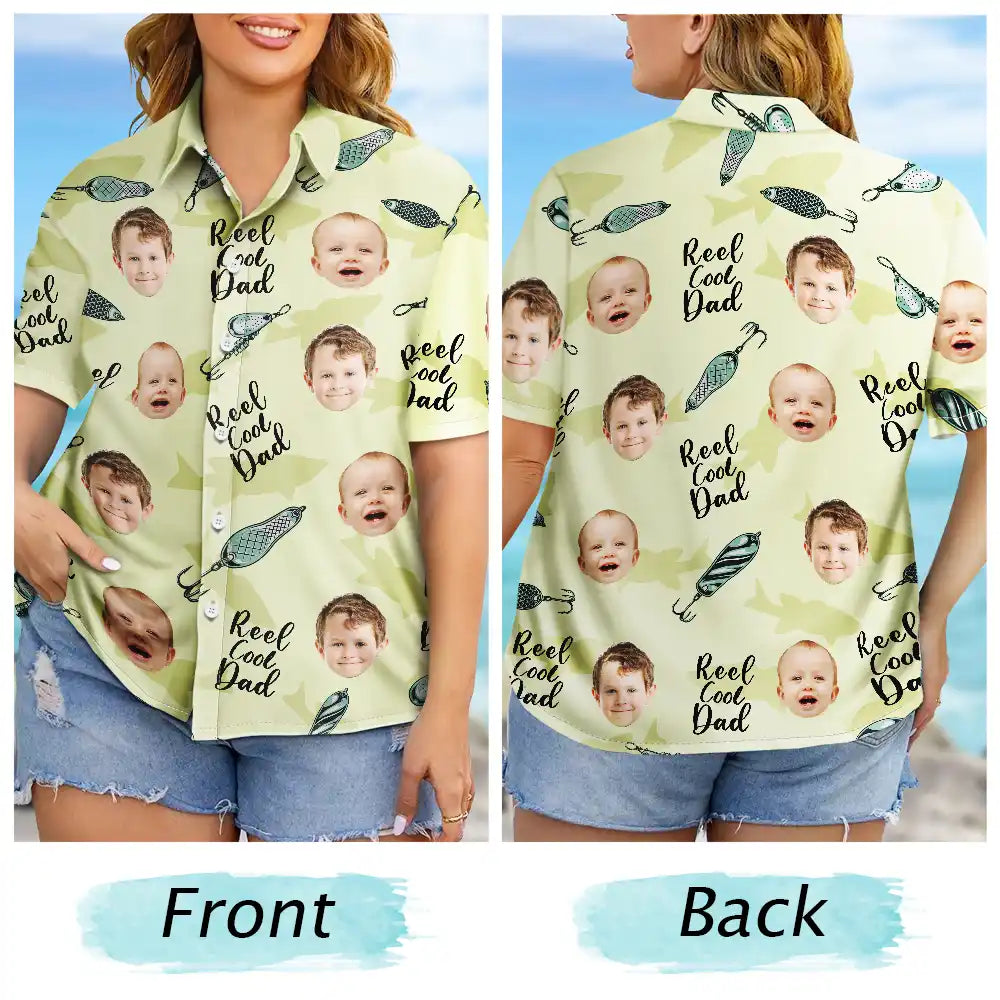 Custom Photo Reel Cool Dad - Personalized Hawaiian Shirt