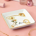 Birth Flower For Women - Personalized Ring Dish