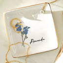 Birth Flower For Women - Personalized Ring Dish