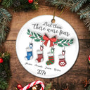 And The There Were Family Christmas - 3D Inflated Effect Printed Ornament, Personalized Circle Ceramic Ornament