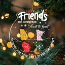 Gift For Bestie - Friends Are Connected Heart To Heart Christmas - Personalized Custom Shaped Acrylic Ornament