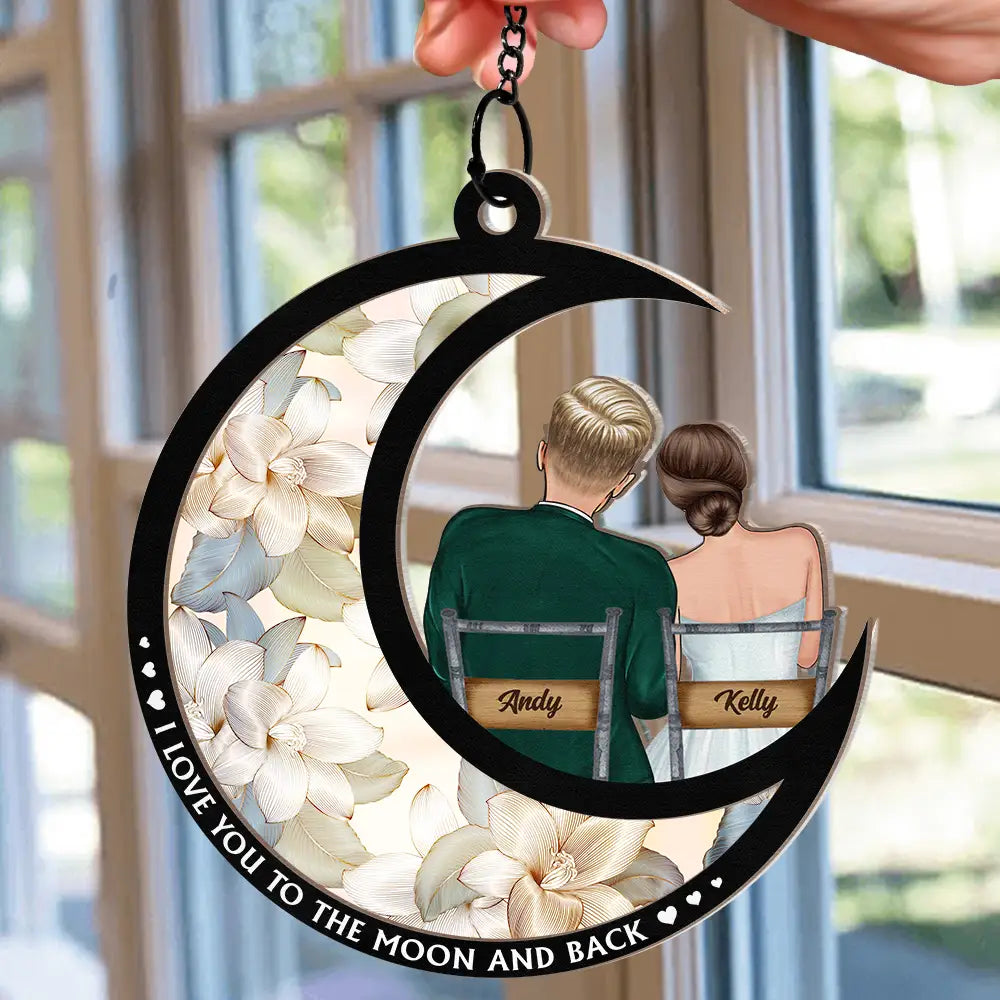 Gift For Couples - God Blessed The Broken Road Married Couples - Personalized Window Hanging Suncatcher Ornament