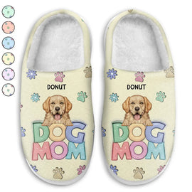 Dog Mom, Cat Mom - Dog Mom Cat Mom - Personalized Fluffy Slippers