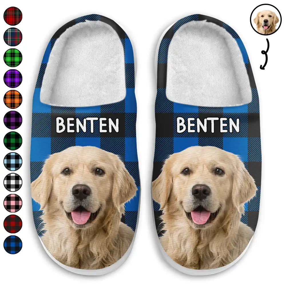 Pet Lovers - Custom Photo Pet Face - Personalized Fluffy Slippers