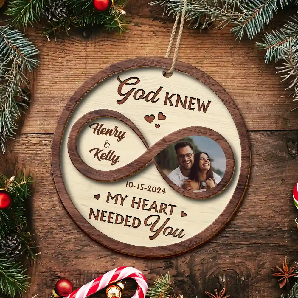 Gift For Couples,Gift For Husband,Gift For Wife,Gift For Boyfriend,Gift For Girlfriend - Custom Photo All Of Me Loves All Of You - Personalized 2-Layered Wooden Ornament