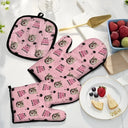 Pet Lovers - Custom Photo Best Dog Dad - Personalized Oven Mitts, Pot Holders