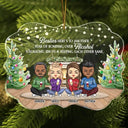 Gift For Bestie, Gift For Sisters - Here's To Another Year Of Bonding Over Alcohol Christmas Best Friends Chibi - Personalized Medallion Acrylic Ornament