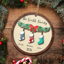 Family - Family Stocking - Personalized 2-Layered Wooden Ornament