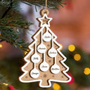 Christmas,Family,Happy - Christmas Tree Family Best Friends Co-workers - Personalized 2-Layered Wooden Ornament