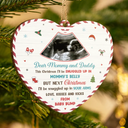 Custom Photo,Christmas,New Dad,New Mom,New baby,Happy - Custom Photo Snuggle Up In Mommy's Belly Christmas - Personalized Custom Shaped Wooden Ornament