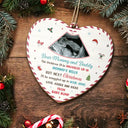 Custom Photo,Christmas,New Dad,New Mom,New baby,Happy - Custom Photo Snuggle Up In Mommy's Belly Christmas - Personalized Custom Shaped Wooden Ornament