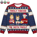 Christmas,Family,Happy,Continue Shopping,Gift For Kids - Christmas Family Forever This Is Us Flat Art - Personalized Unisex Ugly Sweater