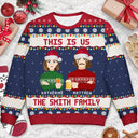 Christmas,Family,Happy,Continue Shopping,Gift For Kids - Christmas Family Forever This Is Us Flat Art - Personalized Unisex Ugly Sweater