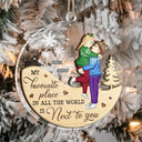 Gift For Couples, Gift For Husband, Gift For Wife, Gift For Boyfriend, Gift For Girlfriend - Next To You Couples - Personalized 2-Layered Mix Ornament