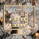 Gifts For Colleagues - Best Team Forever Crossword Scrabble - Personalized 2-Layered Mix Ornament