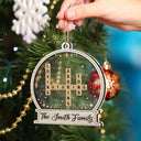 Family - Christmas Family Scrabble Crossword Words To Describe Our Family - Personalized 2-Layered Wooden Orrnament