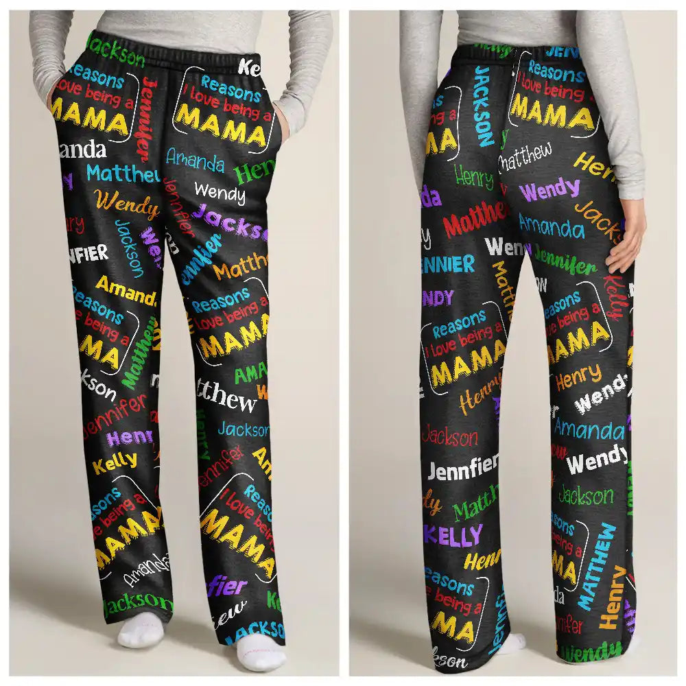 Gift For Grandpa - Reasons I Love Being Papa - Personalized Pajamas Pants