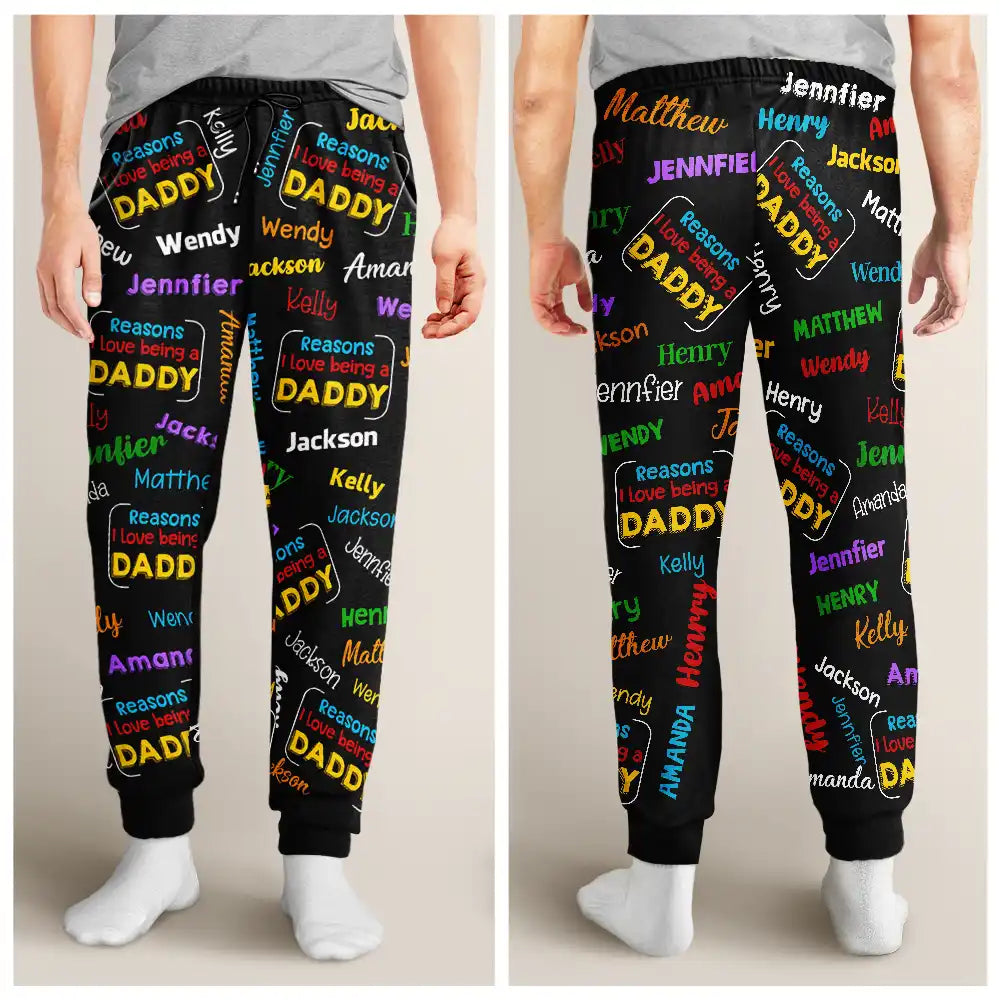 Gift For Grandpa - Reasons I Love Being Papa - Personalized Pajamas Pants