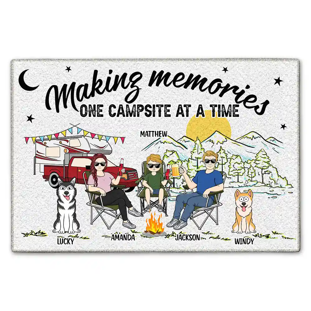 Camping, Campsite, Family - Making Memories One Campsite At A Time Camping Family - Personalized Doormat