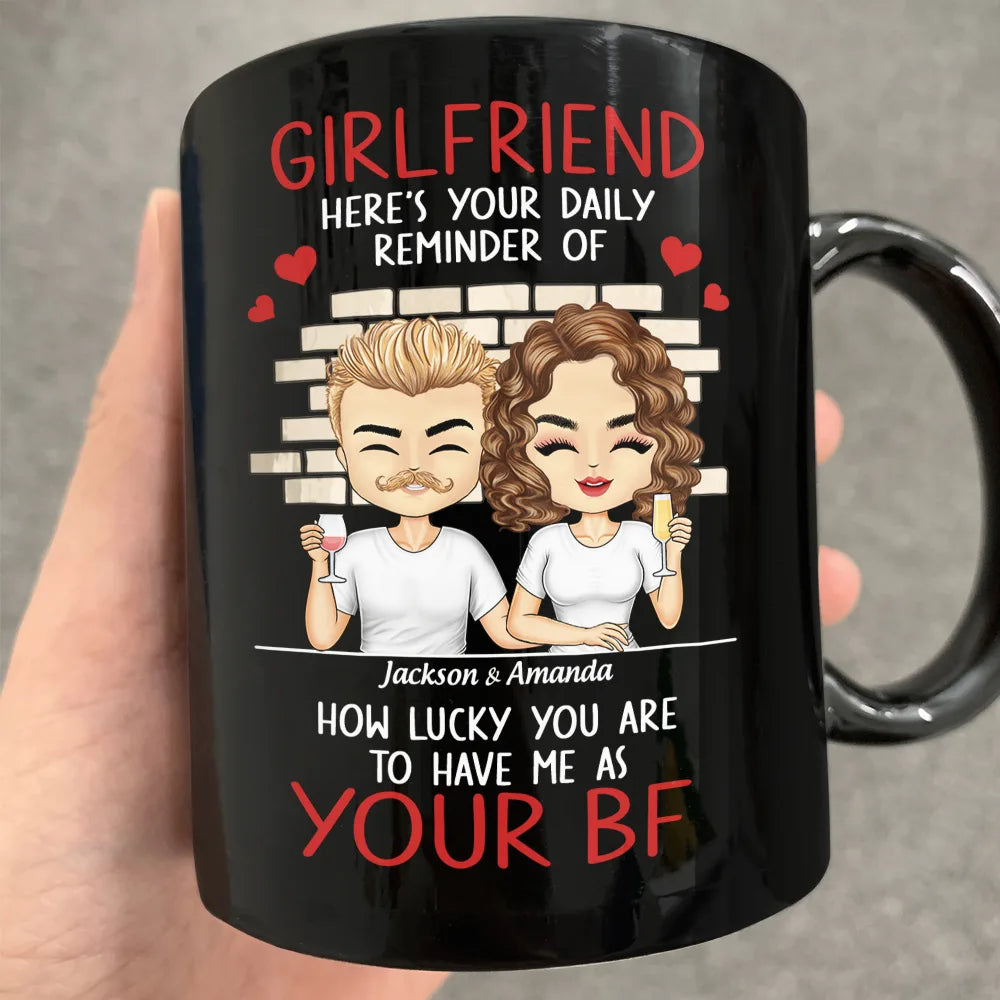 Couple Daily Reminder Of How Lucky You Are - Personalized Mug