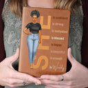 Afro,Love - She Is Confident Strong Motivated - Personalized Leather Journal