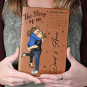 Gift For Couples, Gift For Husband, Gift For Boyfriend, Gift For Wife, Gift For Girlfriend - Calendar The Story Of Us Couples - Personalized Leather Journal
