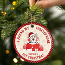 Found My Forever Home - Christmas Gift For Dog Lover - Personalized Custom Circle Ceramic Ornament