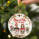 You & Me And The Dogs - Christmas Gift For Dog Lover - Personalized Custom Circle Ceramic Ornament