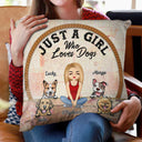 Dog Mom Just A Girl - Gift For Dog Lovers - Personalized Custom Pillow