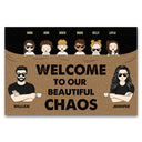 Family Couple Welcome To Our Beautiful Chaos - Gift For Couple - Personalized Custom Doormat