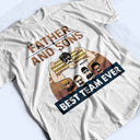 Father & Daughters Best Team Ever - Father Gift - Personalized Custom T Shirt