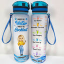 Chibi Girl Might Be Water Might Be Cocktail - Personalized Custom Water Tracker Bottle