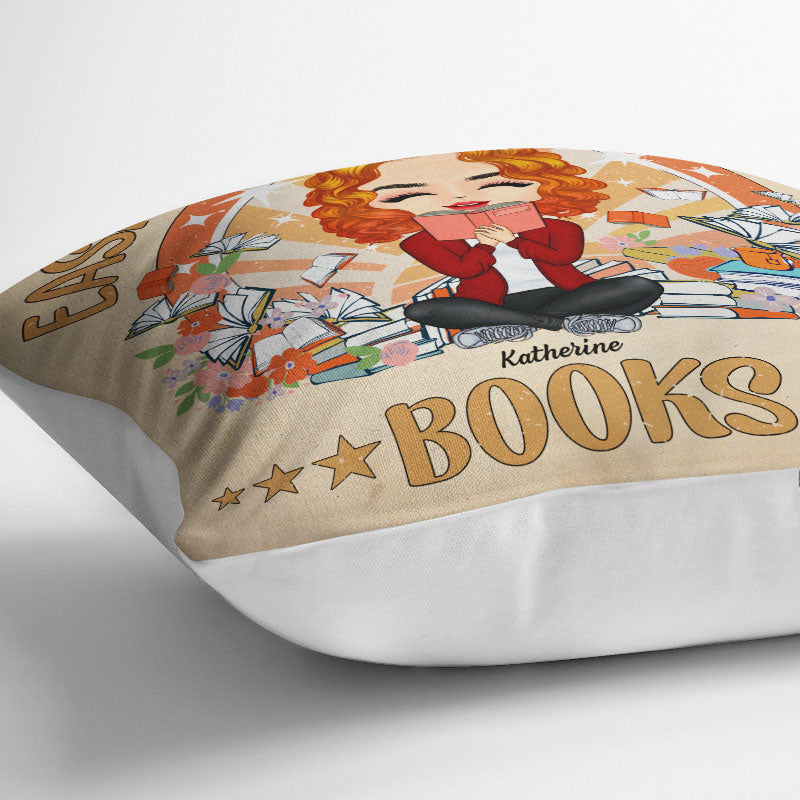 Reading Chibi Girl Just A Girl Who Loves Books - Gift For Reading Lover - Personalized Custom Pillow