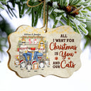 Couple You & Me And The Cats - Christmas Gift For Cat Lovers - Personalized Custom Wooden Ornament