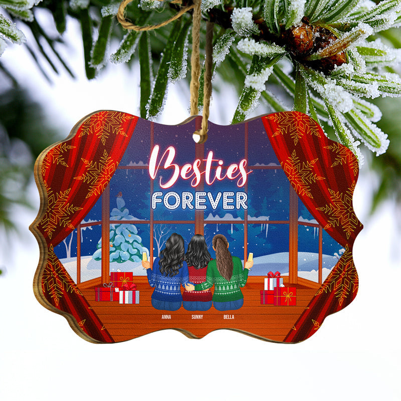 BFF Trouble When We're Together - Christmas Gift For Bestie - Personalized Wooden Ornament