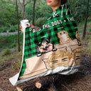 You & Me And The Dogs The Cats - Gift For Couple Dog Cat Lovers - Personalized Custom Fleece Blanket