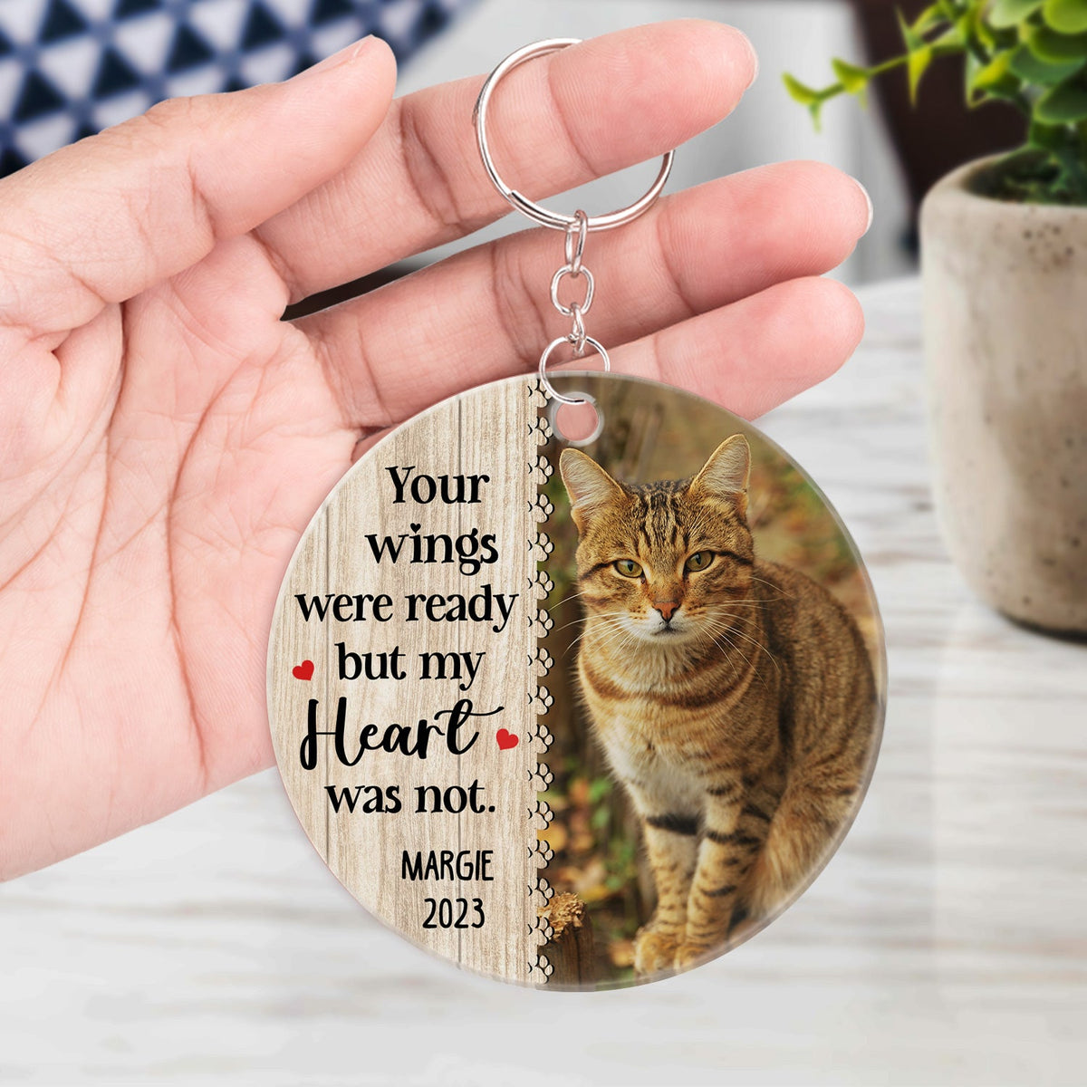 Custom Photo Forever In My Heart - Memorial Gift For Dog & Cat Lovers - Personalized Custom Circle Acrylic Keychain