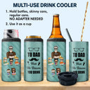 To Dad From The Reasons You Drink Striped Necktie - Gift For Father, Dad's Gift - Personalized Custom 4 In 1 Can Cooler Tumbler