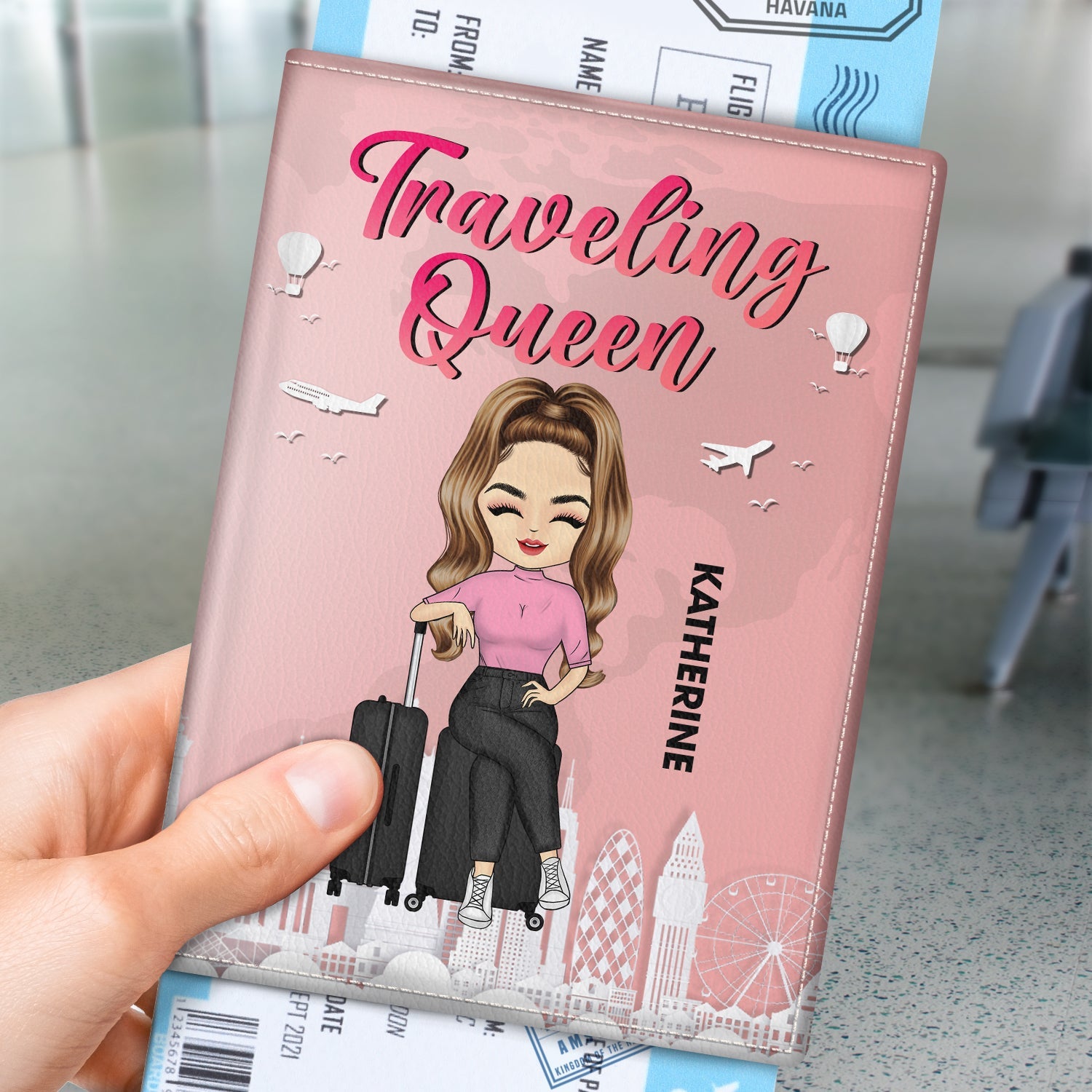 Traveling Queen Classy Sassy - Gift For Yourself, Gift For Travel Lovers - Personalized Custom Passport Cover, Passport Holder