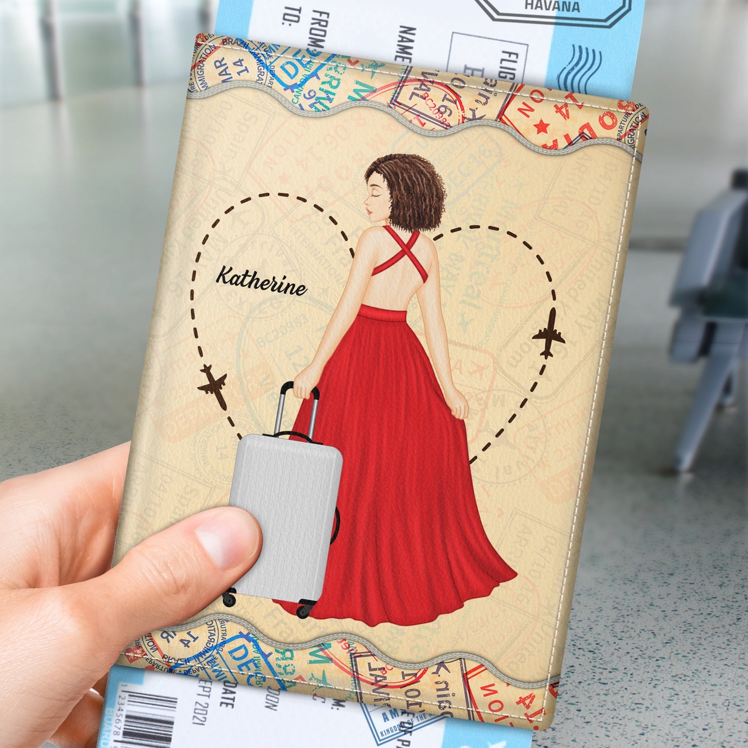 Catch Flights Not Feelings - Gift For Travel Lovers - Personalized Custom Passport Cover, Passport Holder