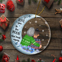 Love You To The Moon And Back - Christmas Gift For Grandma - Personalized Circle Acrylic Ornament