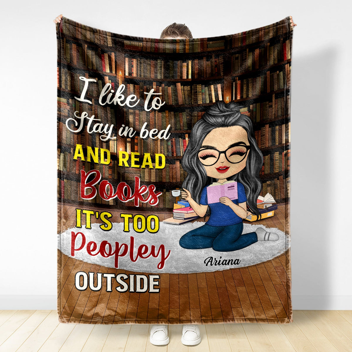 This Is My Book Reading Blanket - Gift For Reading Lovers - Personalized Fleece Blanket