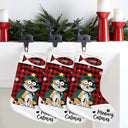 Meowy Catmas Funny Cartoon Cats - Christmas Gift For Cat Lovers - Personalized Christmas Stocking