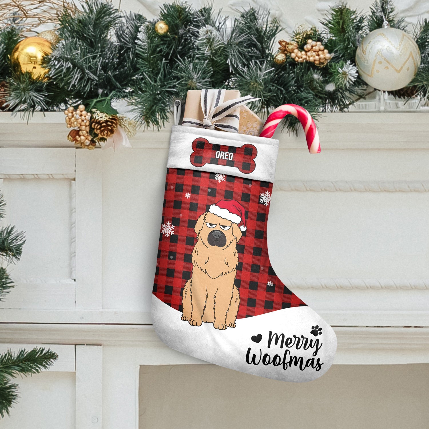 Feliz Navidog Merry Woofmas Funny Cartoon Dogs - Christmas Gift For Dog Lovers - Personalized Christmas Stocking