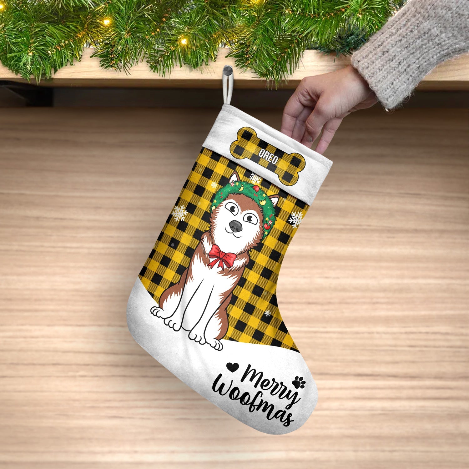 Feliz Navidog Merry Woofmas Funny Cartoon Dogs - Christmas Gift For Dog Lovers - Personalized Christmas Stocking